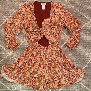 L*SPACE long sleeve floral mini dress